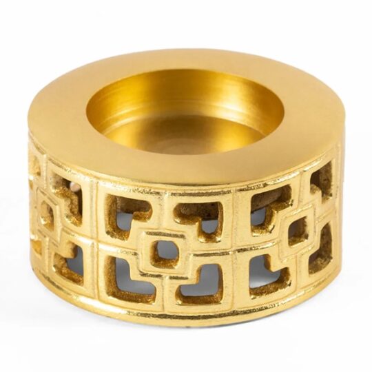 Damask Tealight Candle Holder- Gold